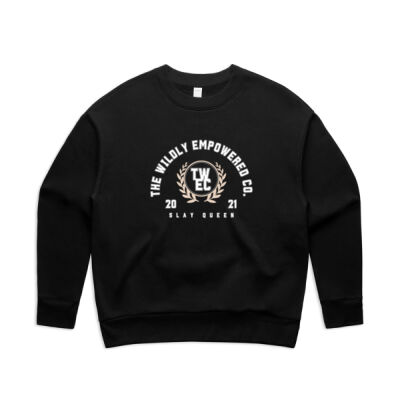The Wildly Empowered Co. Womens Wildly Slay Queen Crew - Black Thumbnail